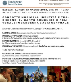Attending conference on Overtone Singing in Sardinia